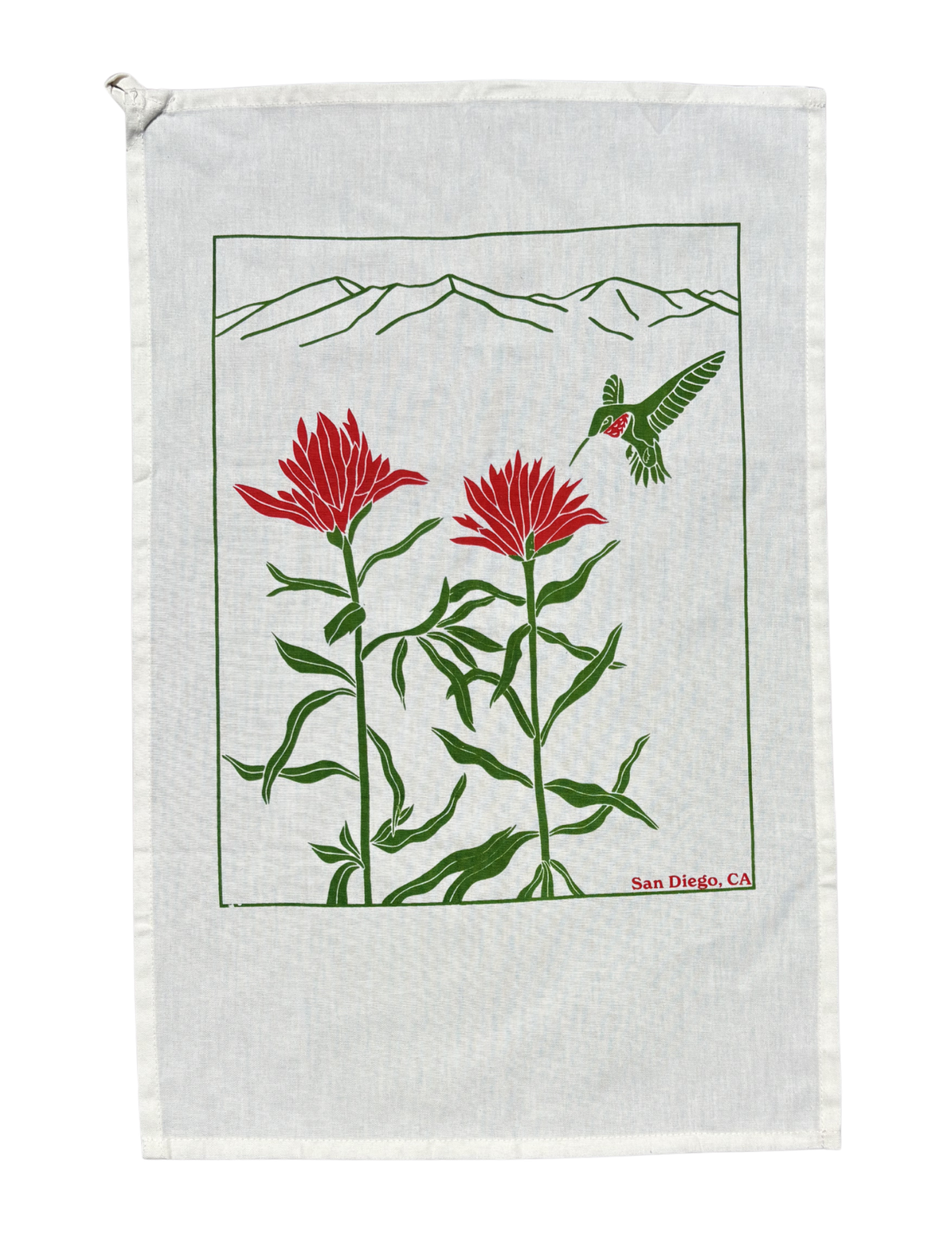 Indian Paint Brush & Hummingbird Tea Towel