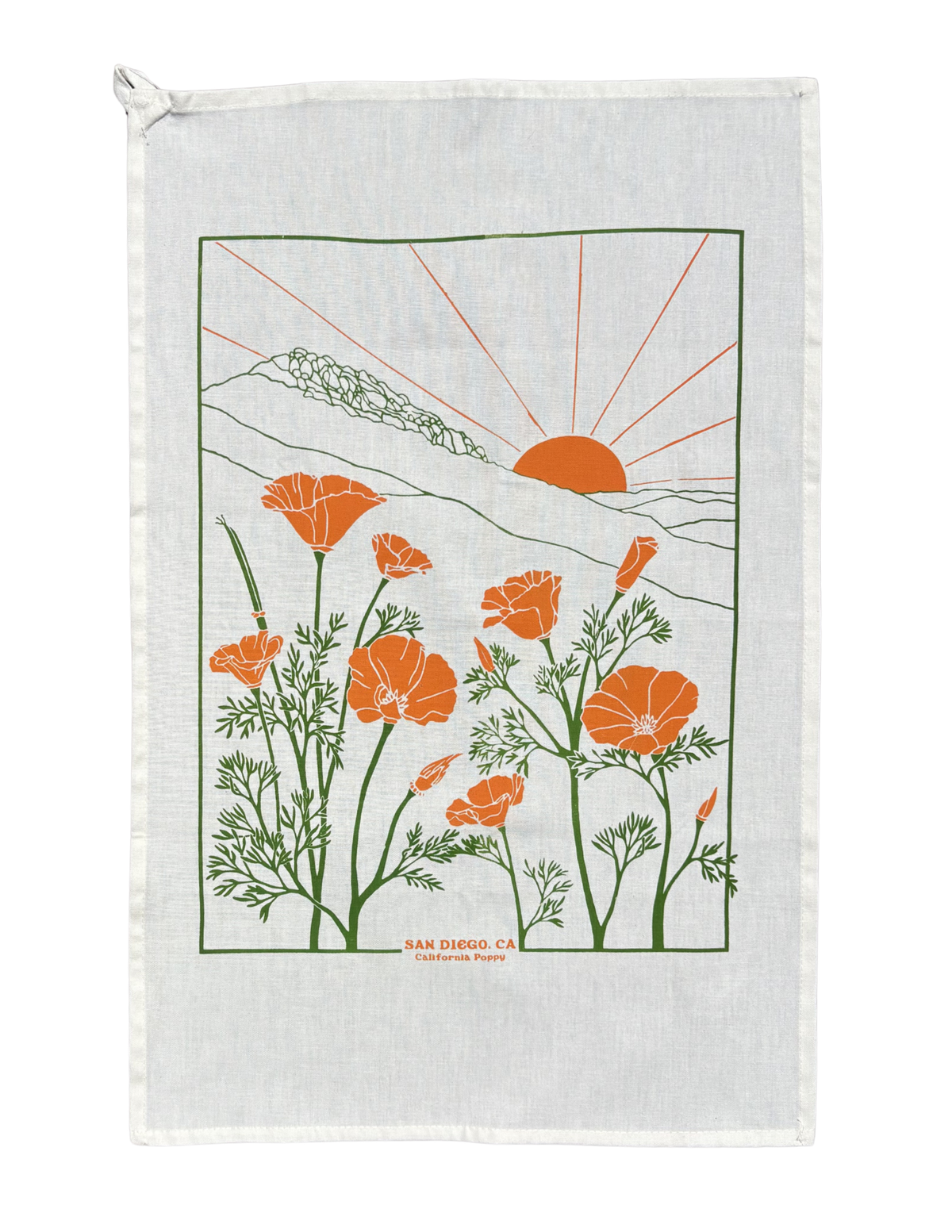 California Poppy Tea Towel